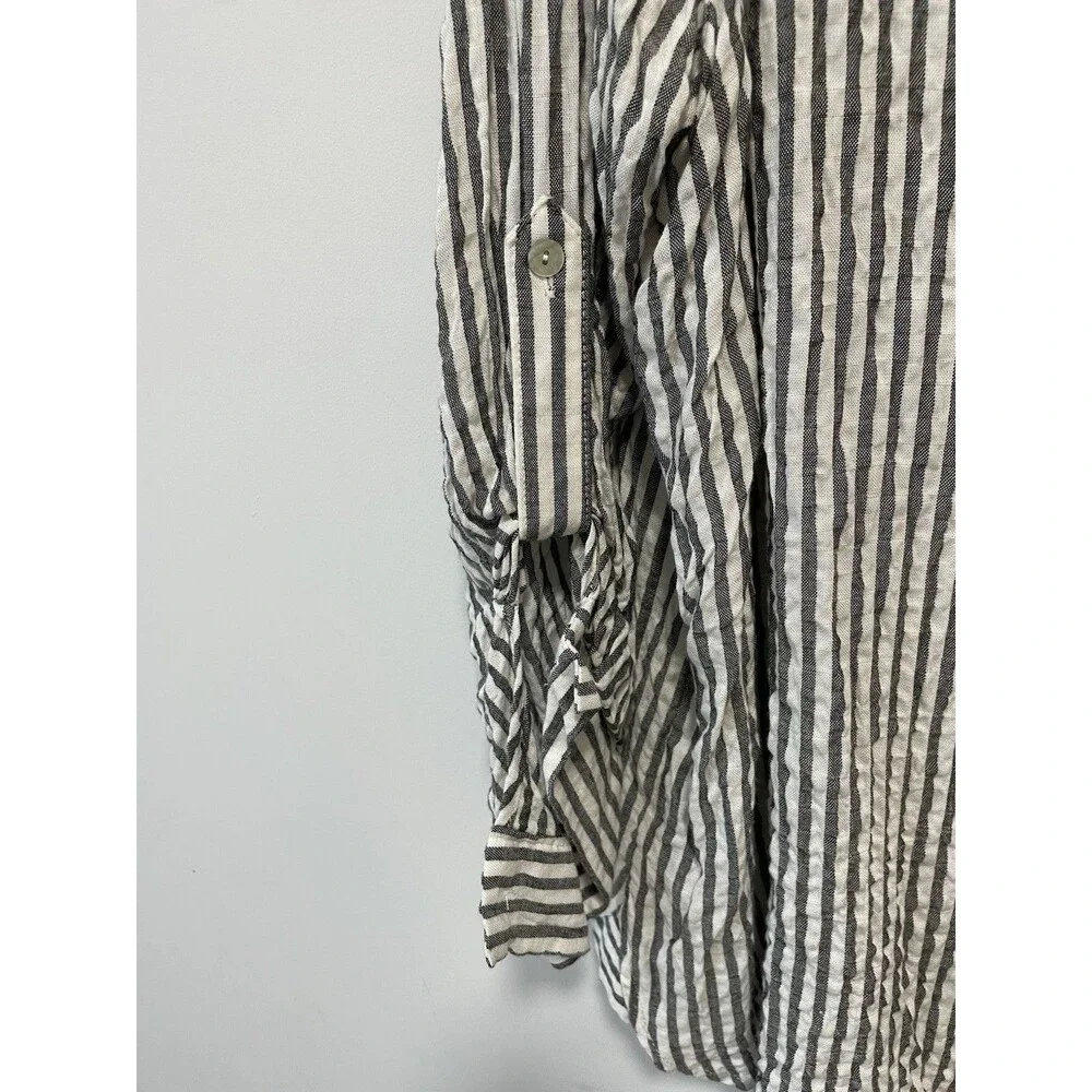 Jane and Delancey Blouse Top 2X BlueWhite Stripe Preppy Beachy Summer Cruise NWT - Picture 4 of 8
